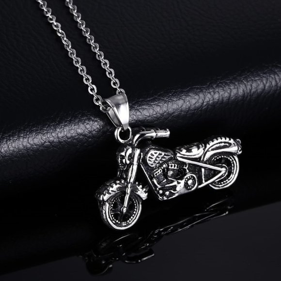 ❤️Simple Fashion bike antique silver charms pendant necklace for menN90201P226 - Picture 1 of 8